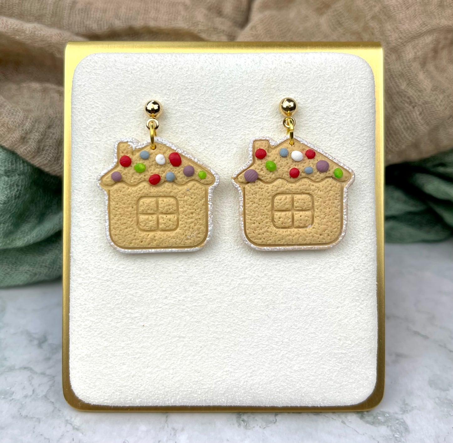 Gingerbread House Earrings