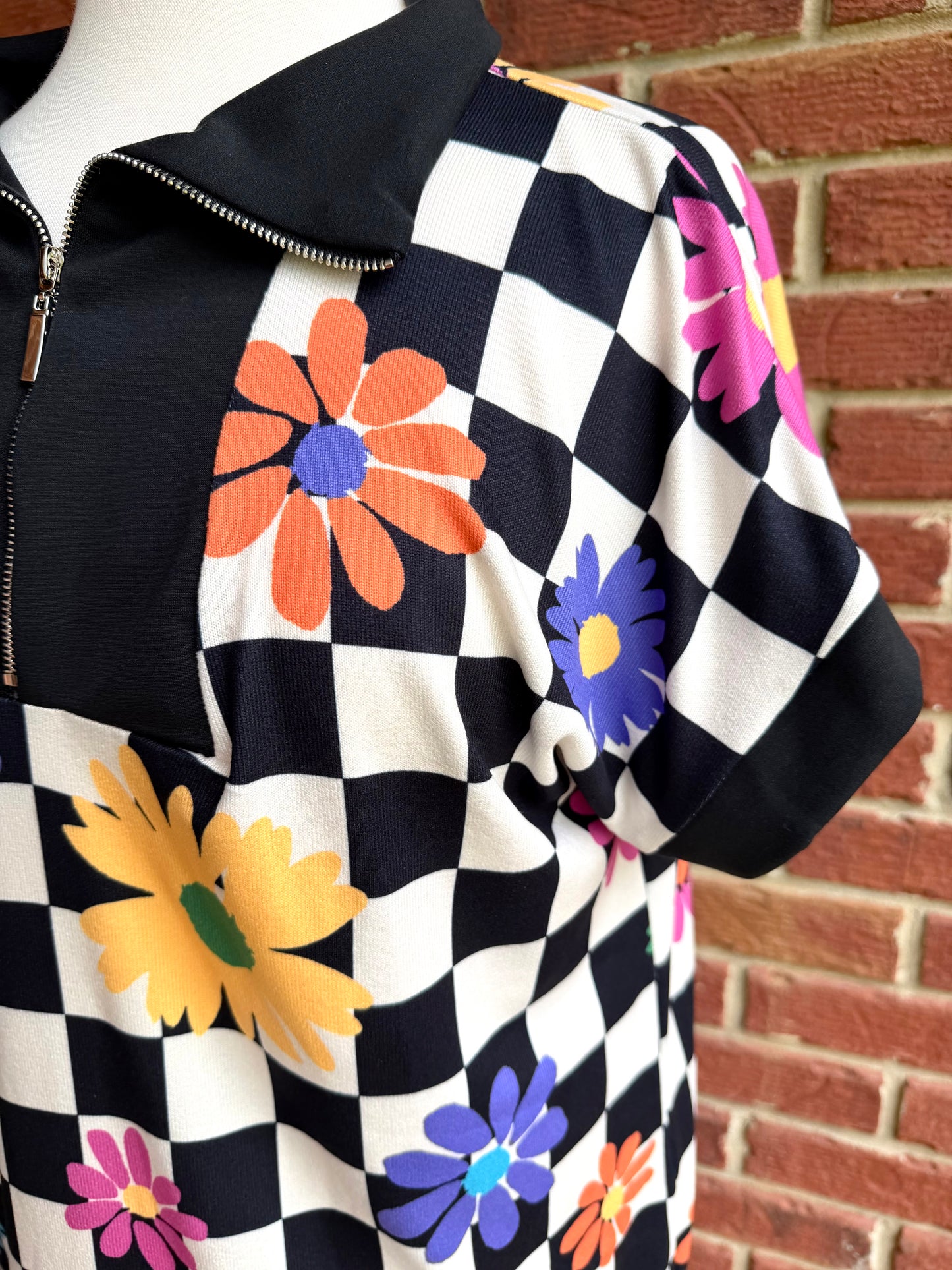 Floral Checkered Top
