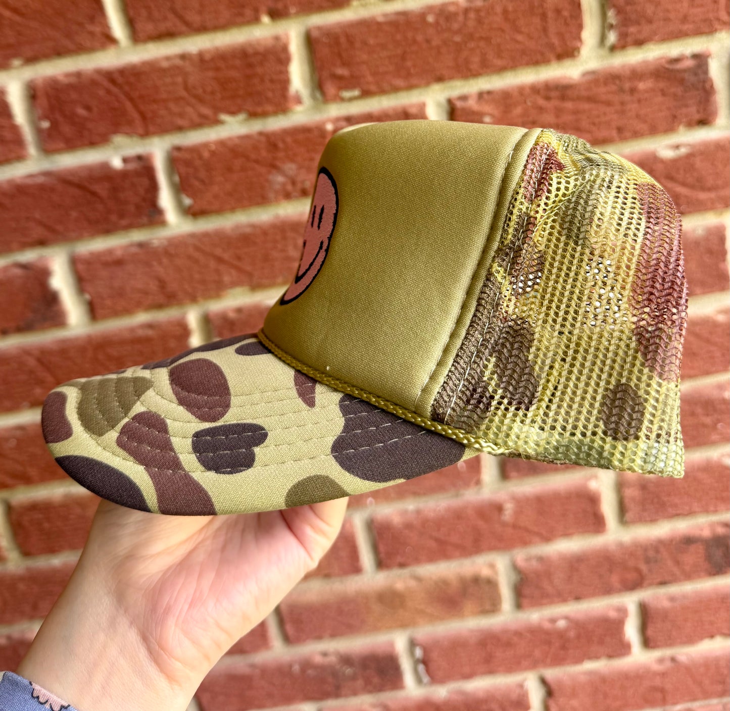 Smiley Camo Trucker Hat