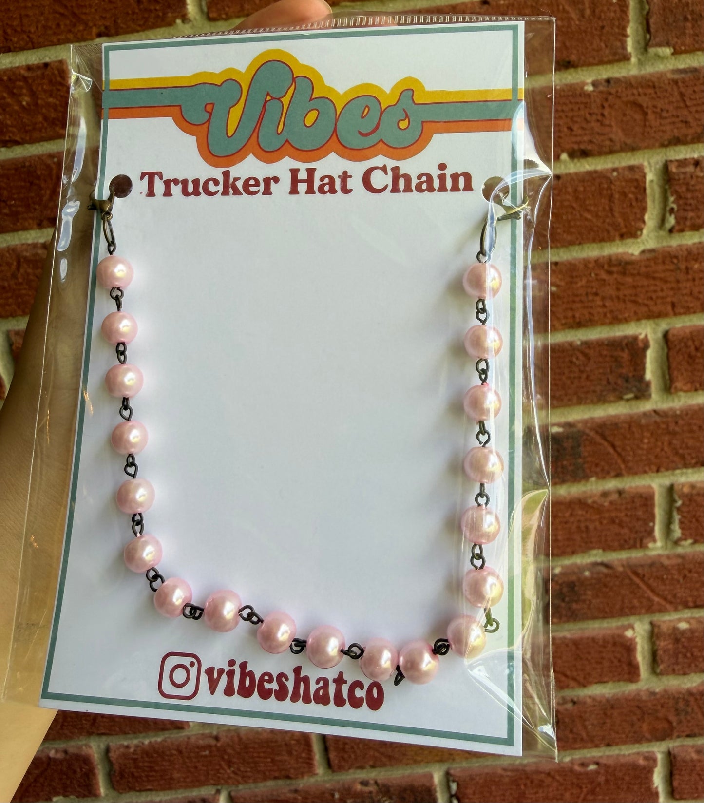 Blush Pearl Trucker Hat Chain
