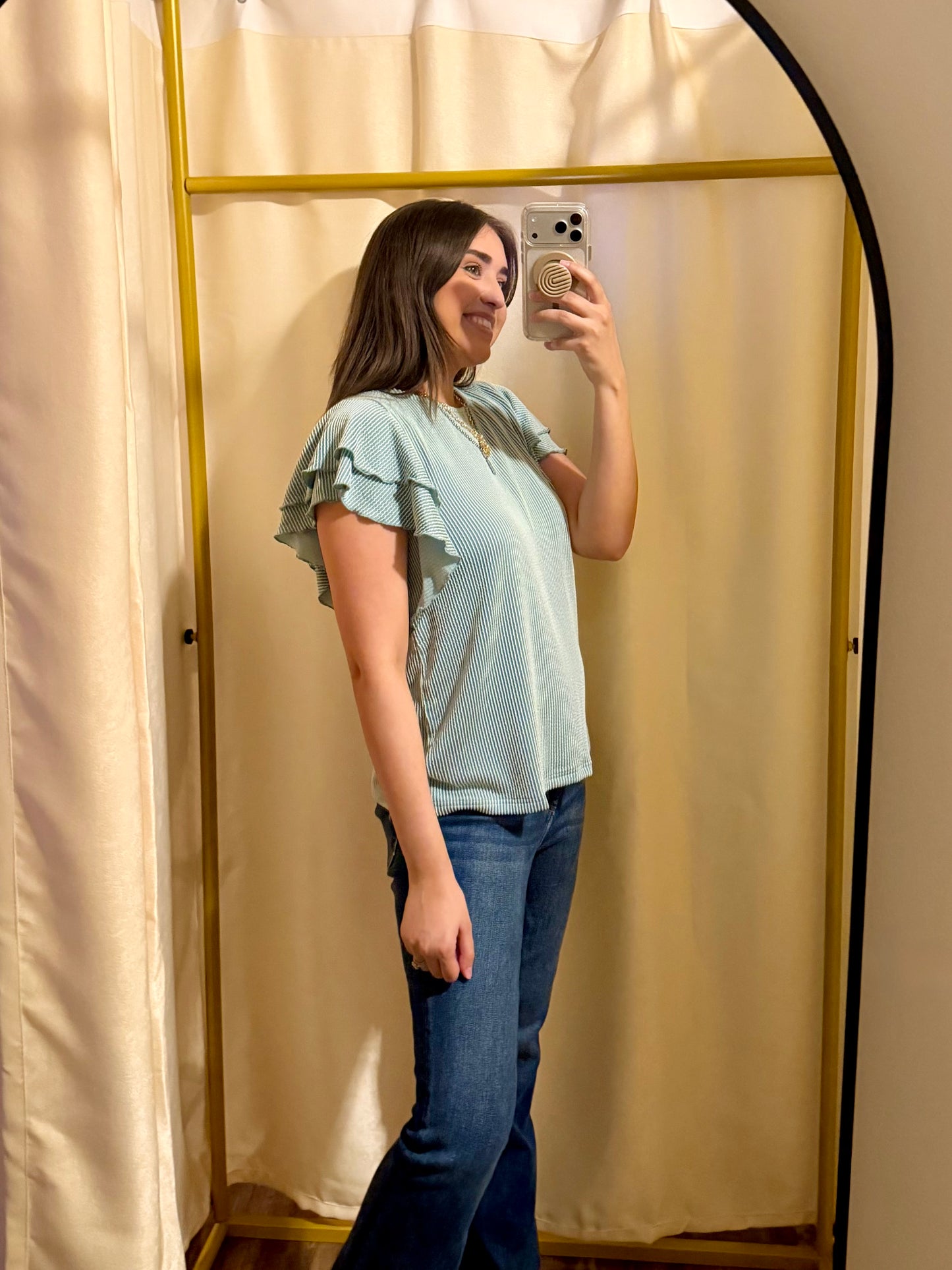 Ribbed Flutter Top