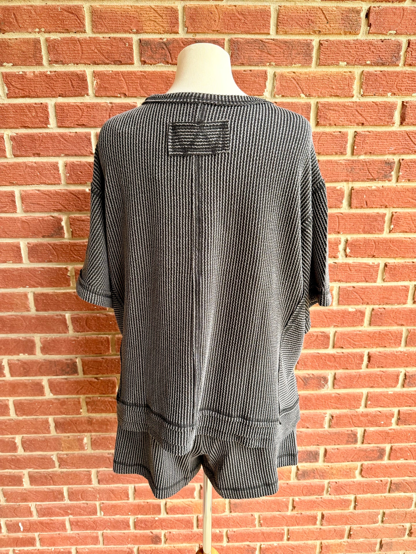 Ribbed Knit Comfy Top and Shorts Set