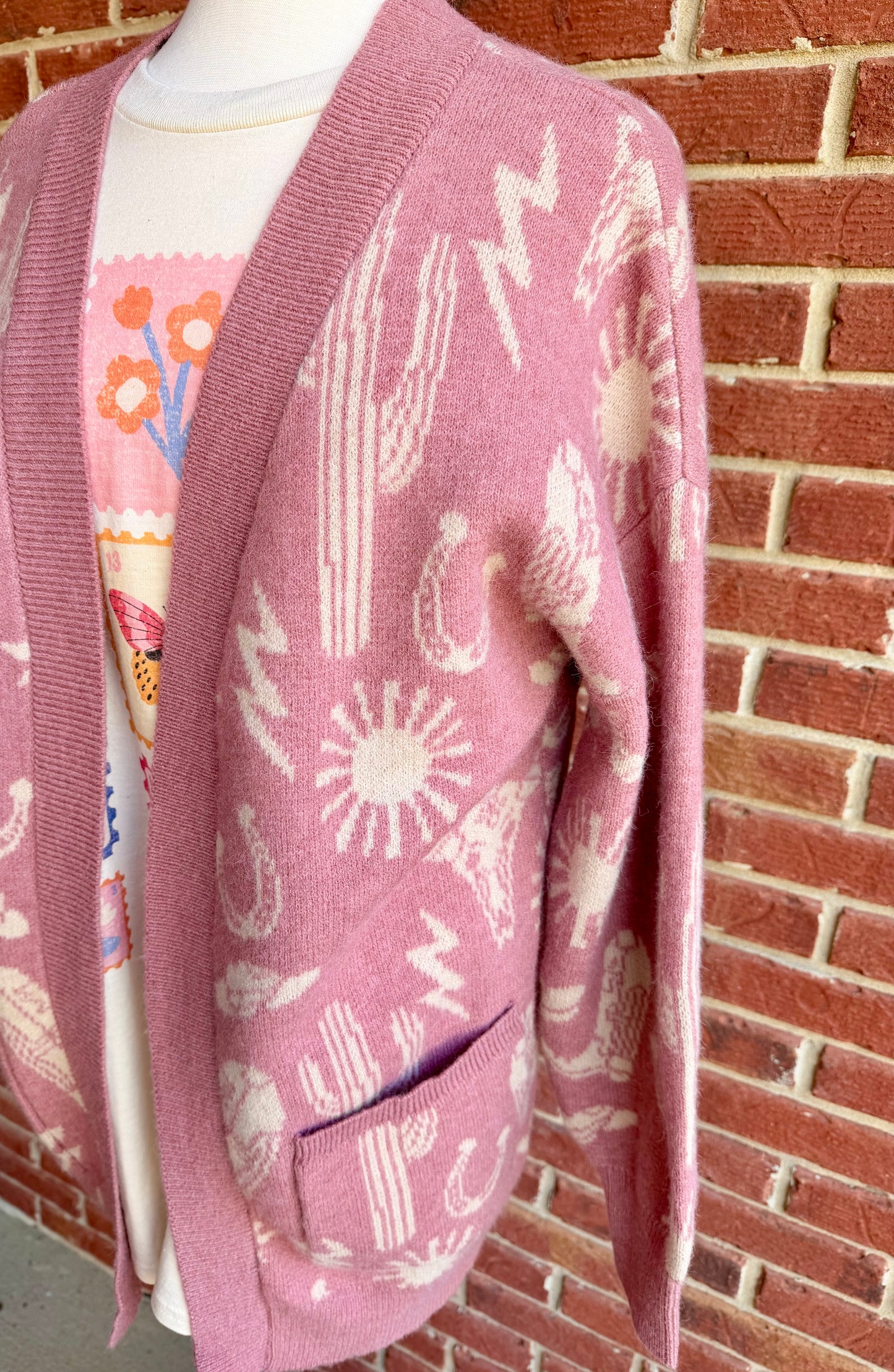 Oversized Western Sweater Cardigan