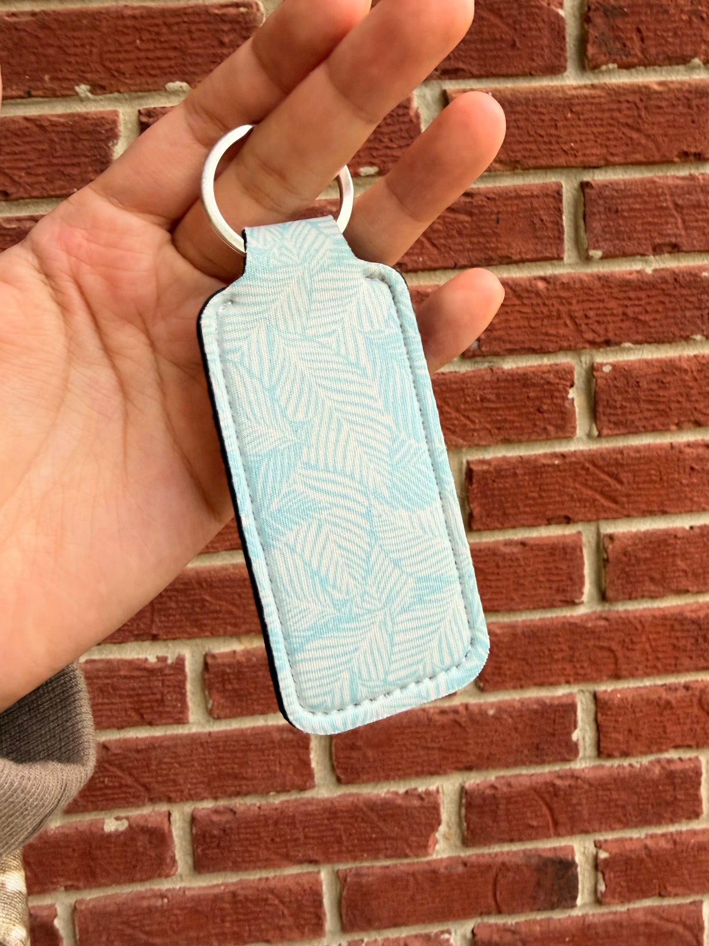Blue Leaves Lip Care Keychain