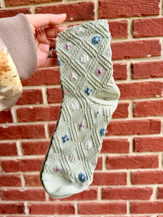Floral Textured Socks