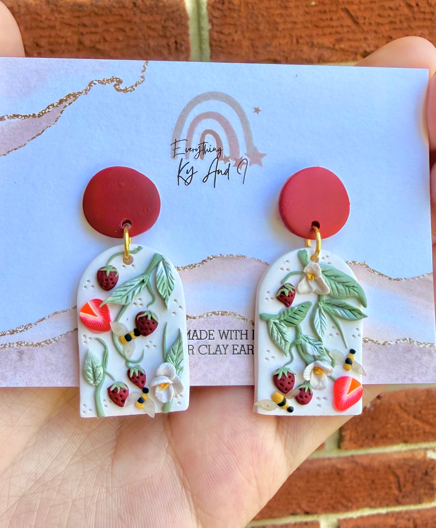 Spring Strawberry Earrings