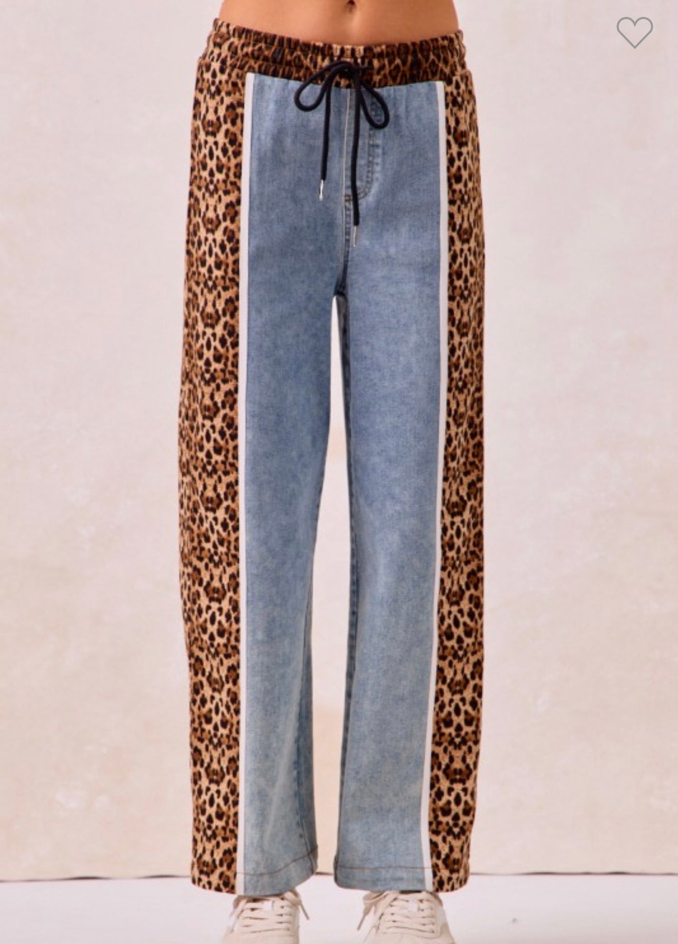 Denim Leopard Pants