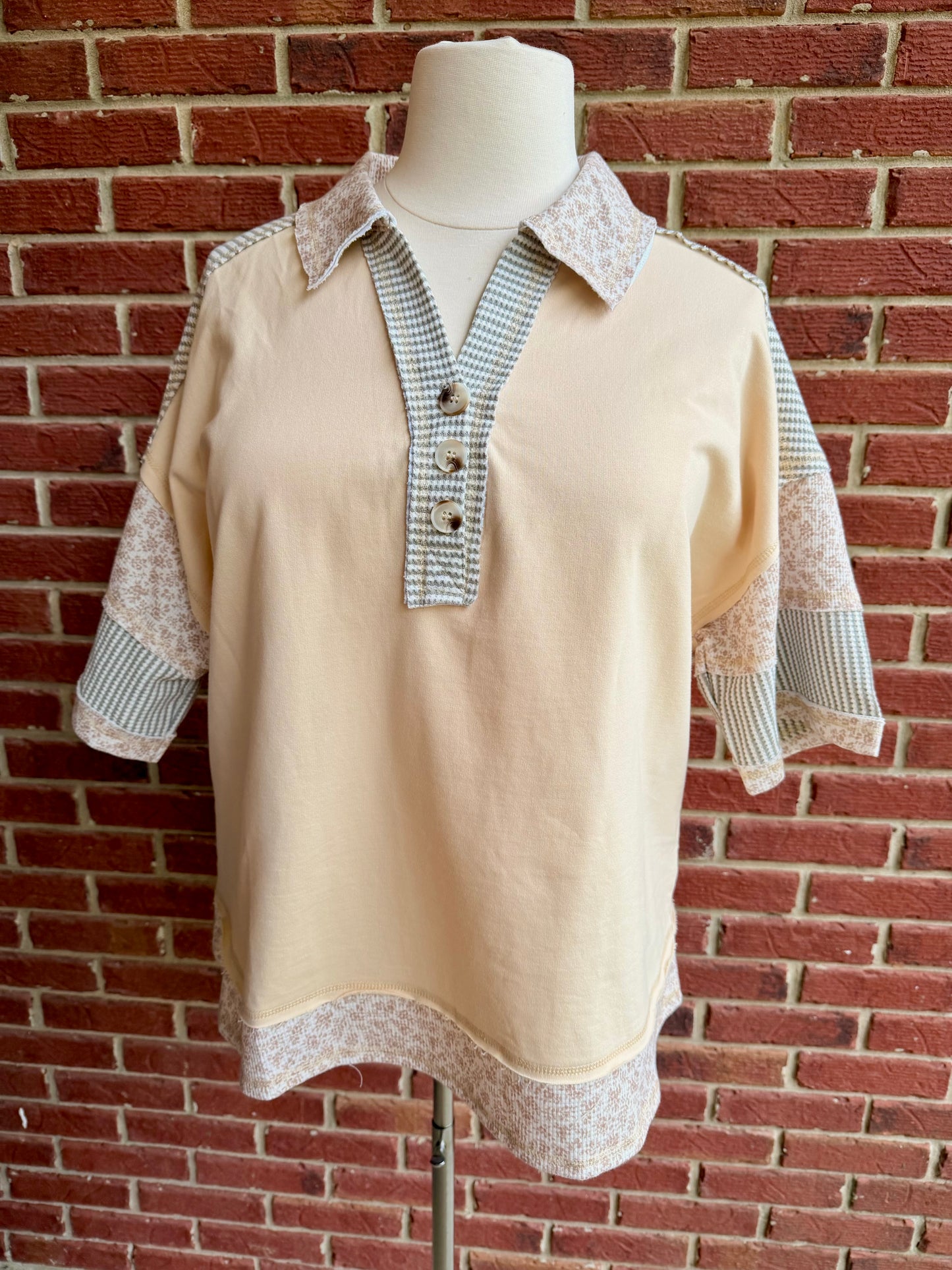 Plus Oversized Button Knit Top