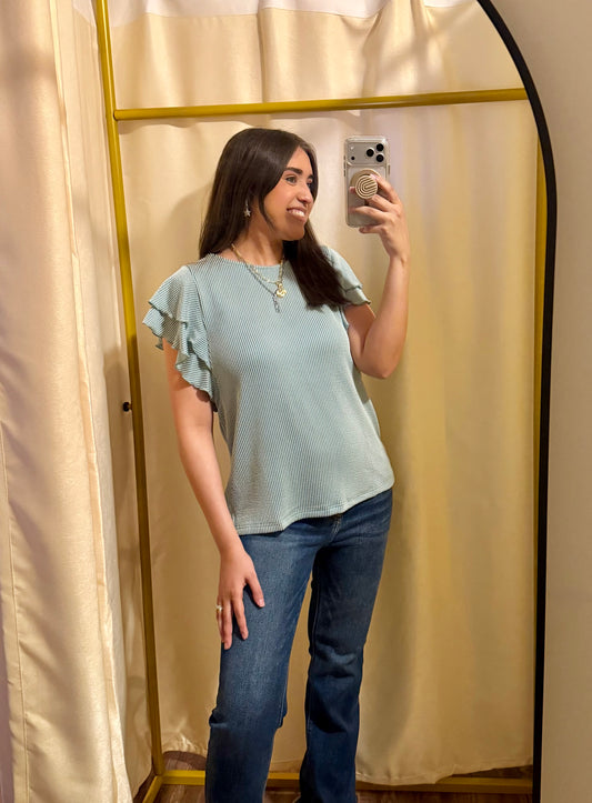 Ribbed Flutter Top