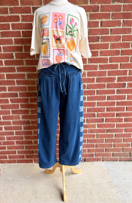 Denim Check Pants