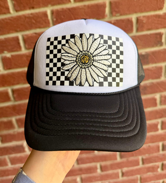Flower Check Trucker Hat