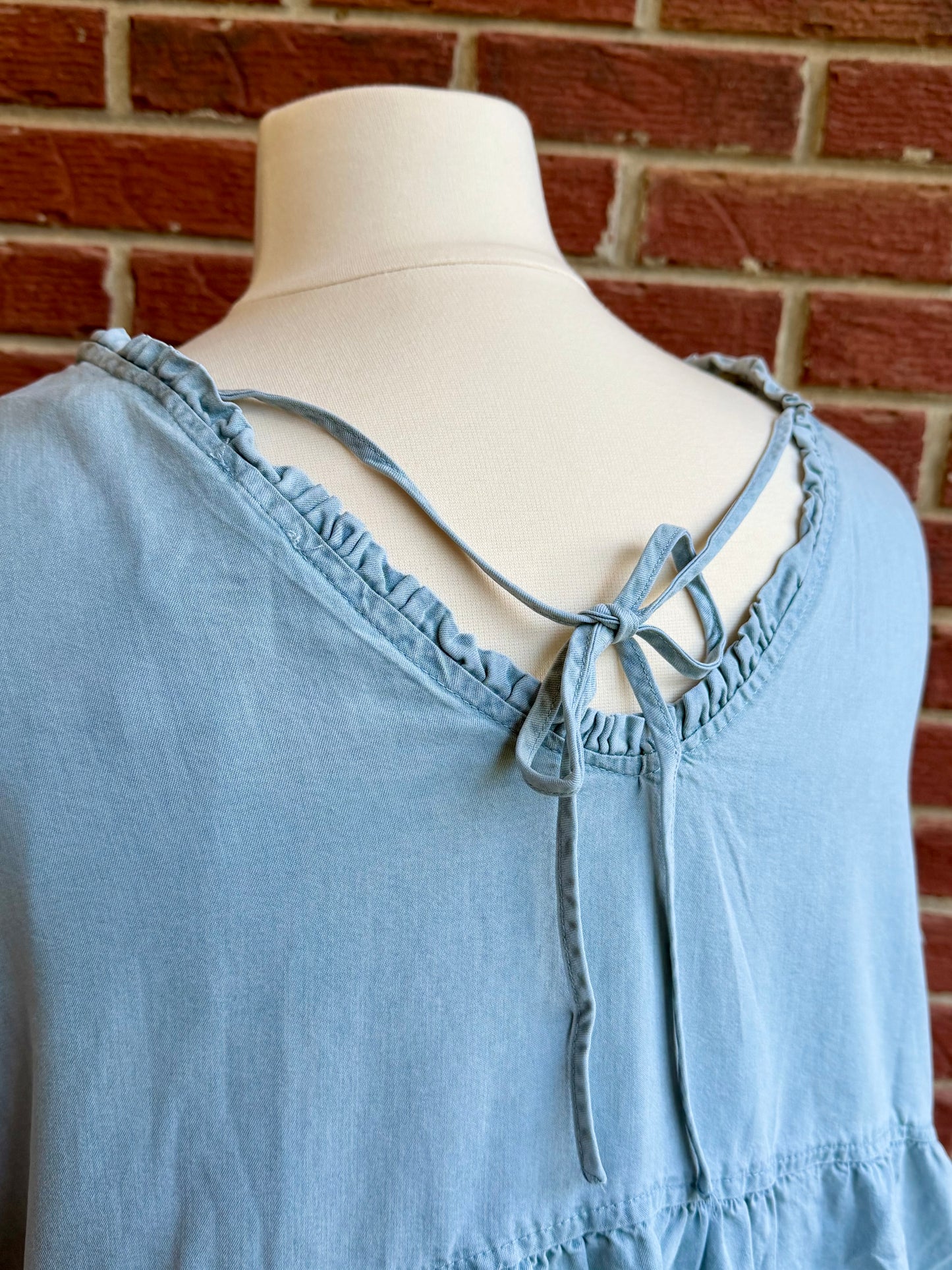Plus Tencel Ruffle Top