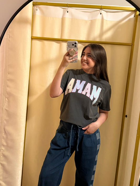 Mama Pastel Check Tee