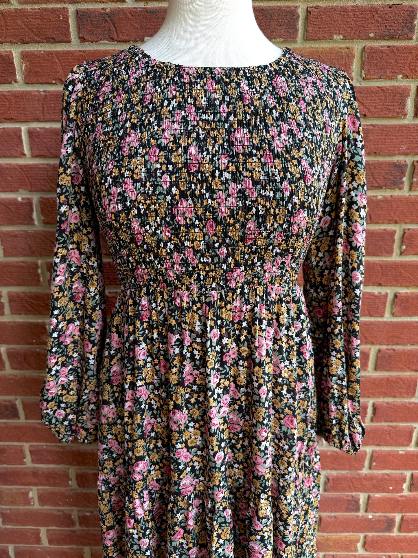 Floral Smocked Midi Dress
