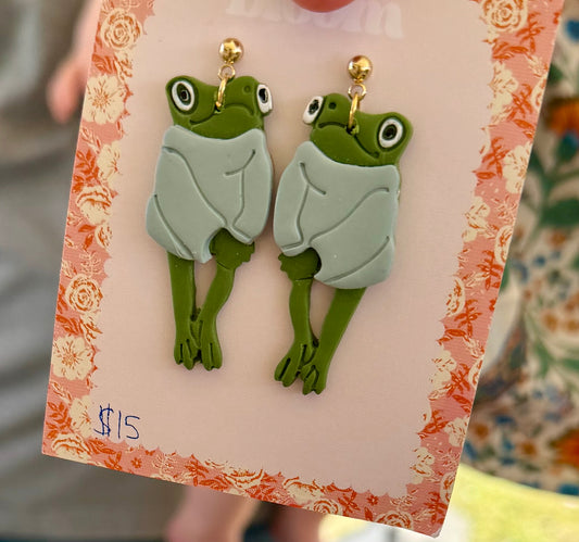 Sweater Frog Earrings