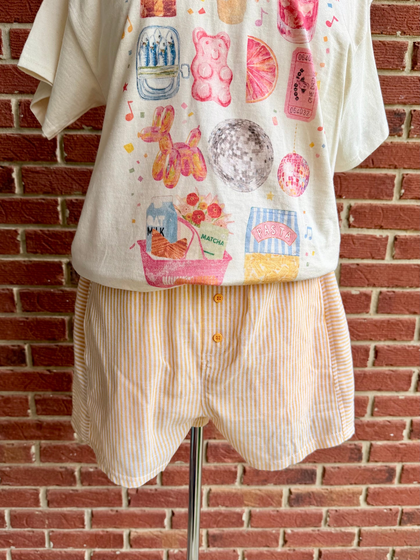 Yellow Stripe Boxer Shorts