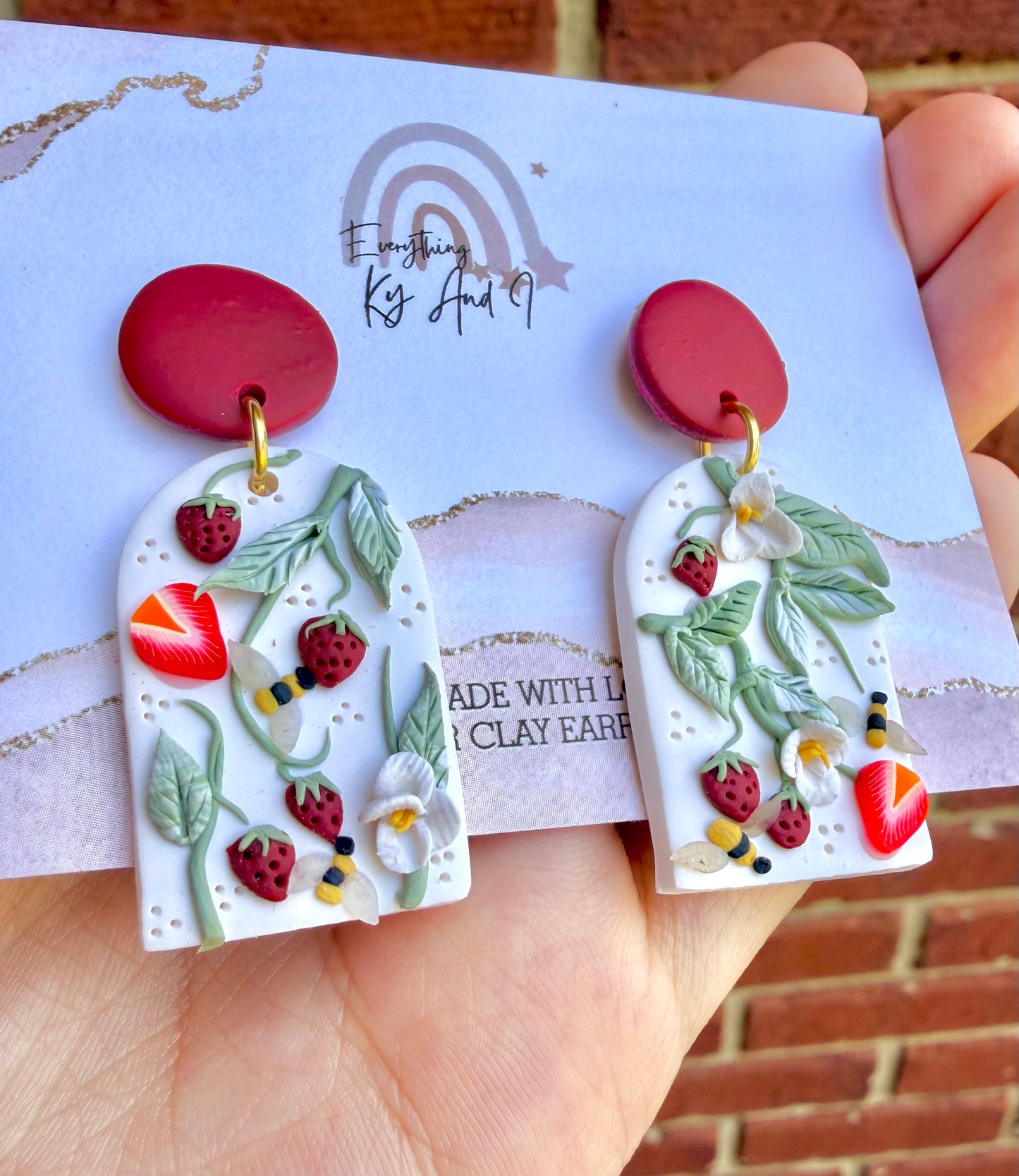 Spring Strawberry Earrings