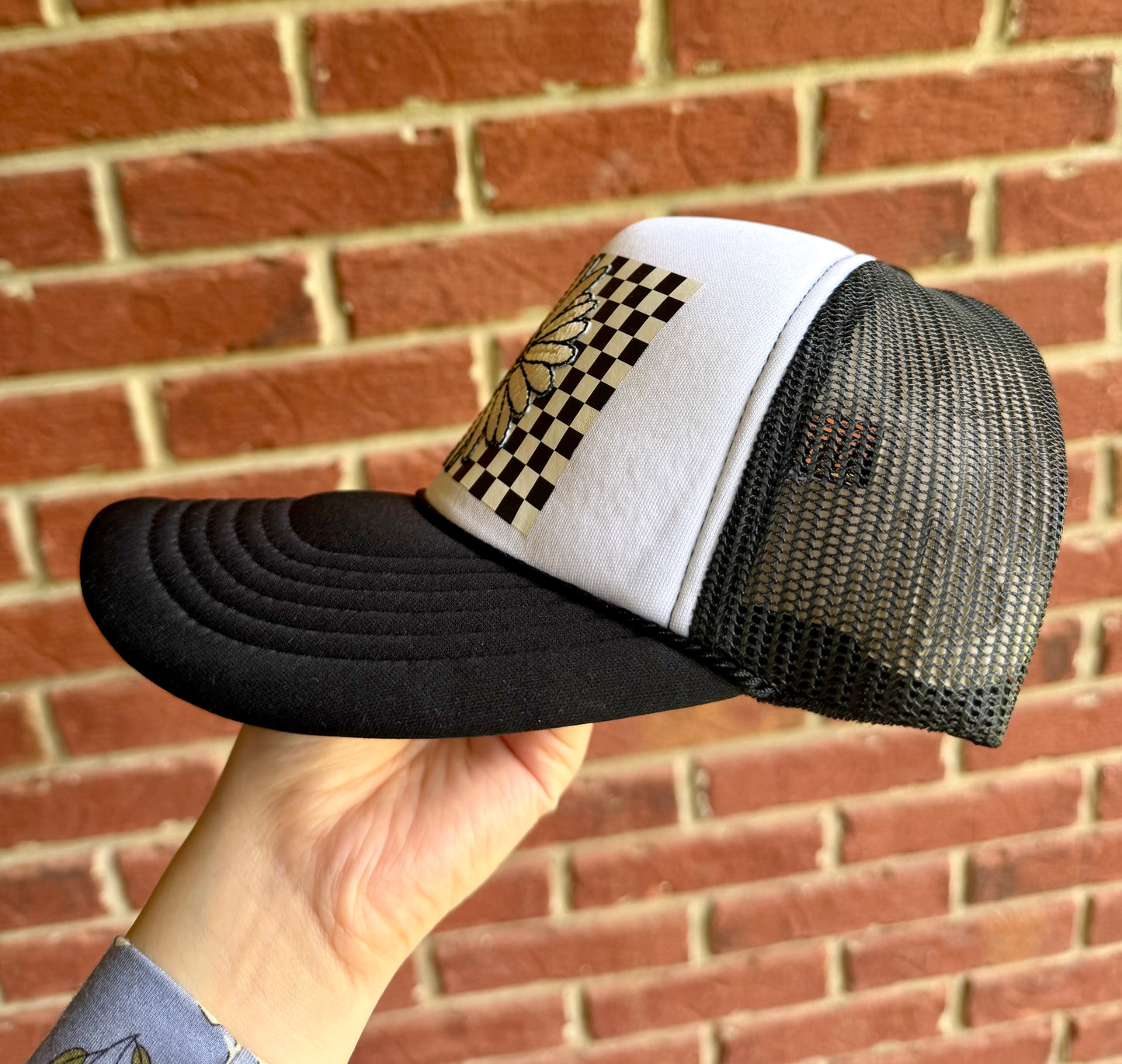 Flower Check Trucker Hat