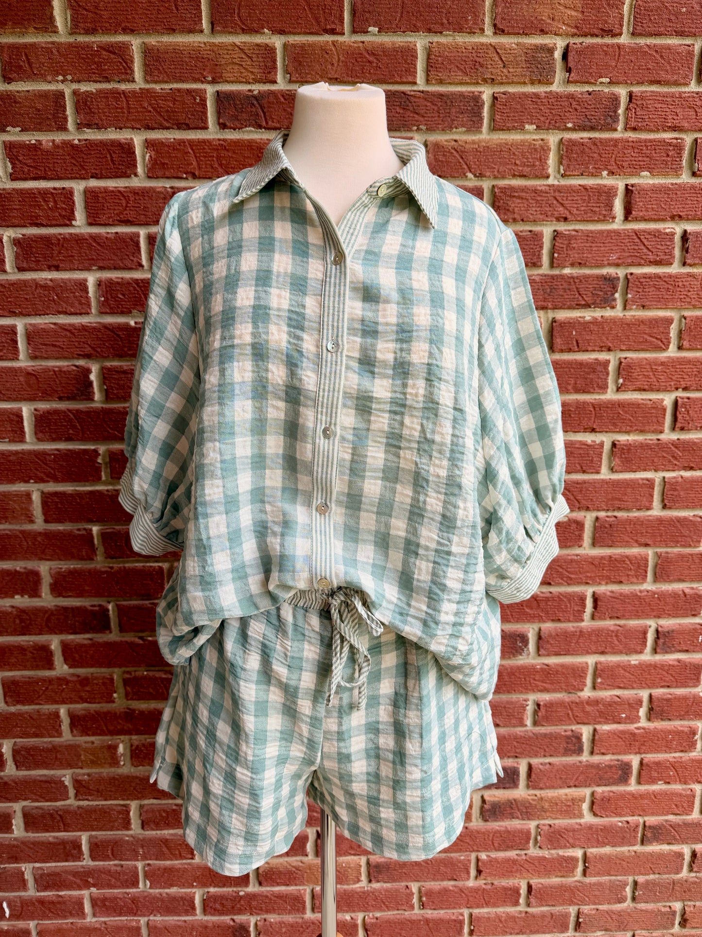 Checkered Top and Shorts Set