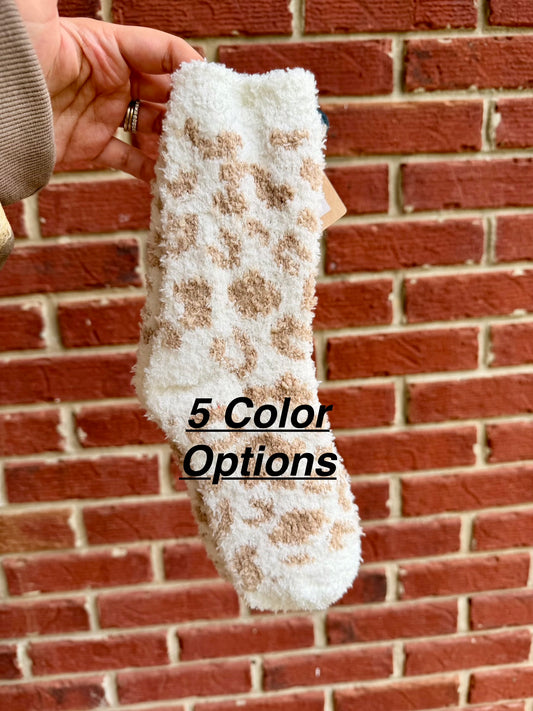 Leopard Fuzzy Socks