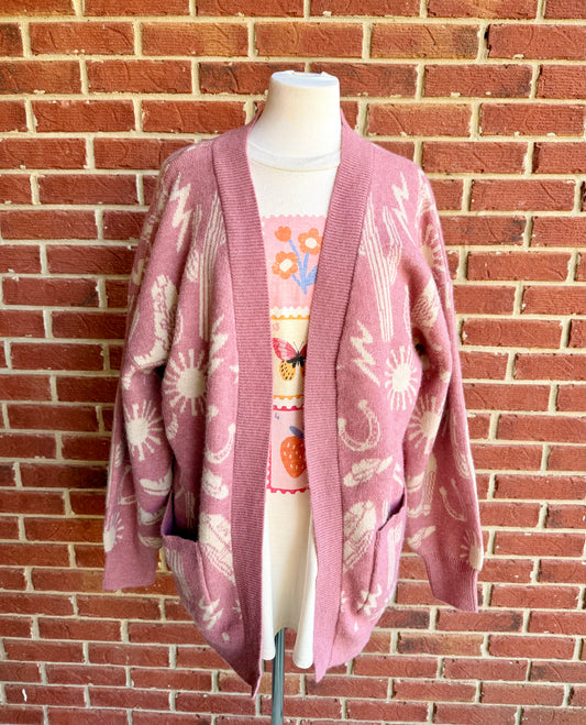 Oversized Western Sweater Cardigan