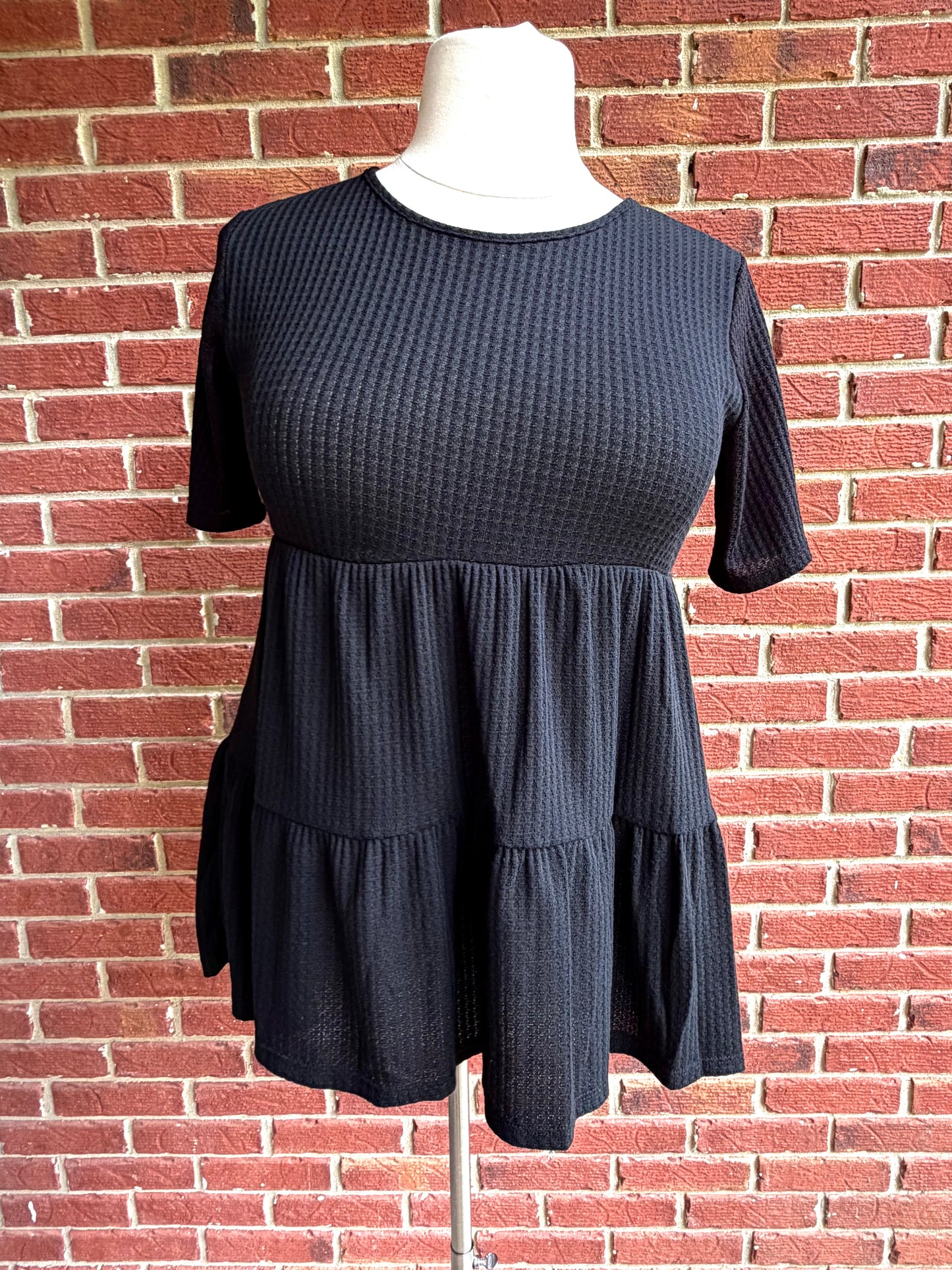 Plus Babydoll Waffle Knit Top
