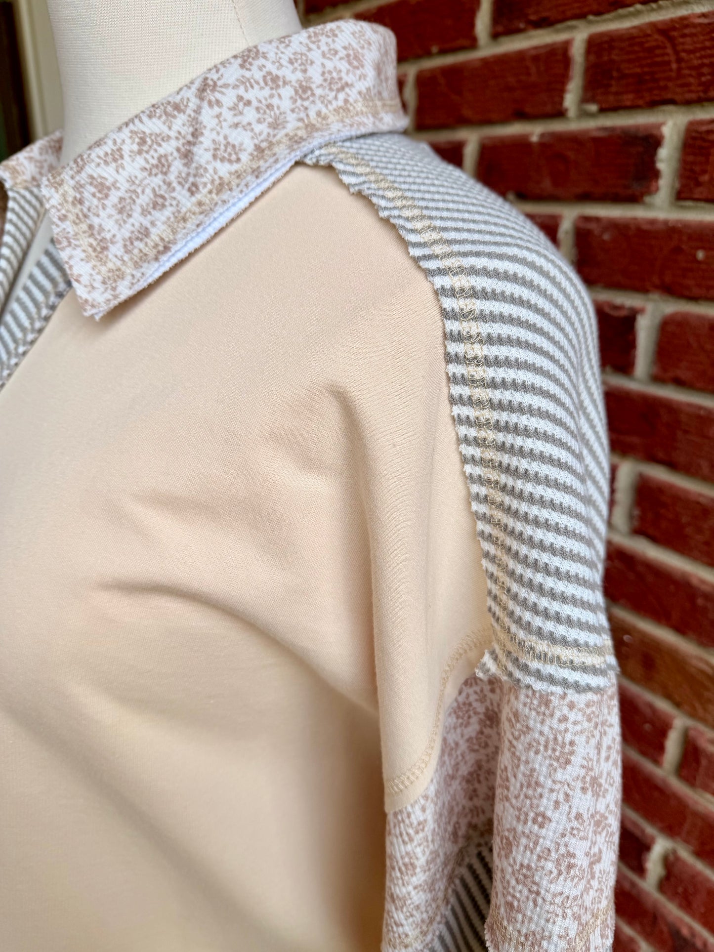 Plus Oversized Button Knit Top