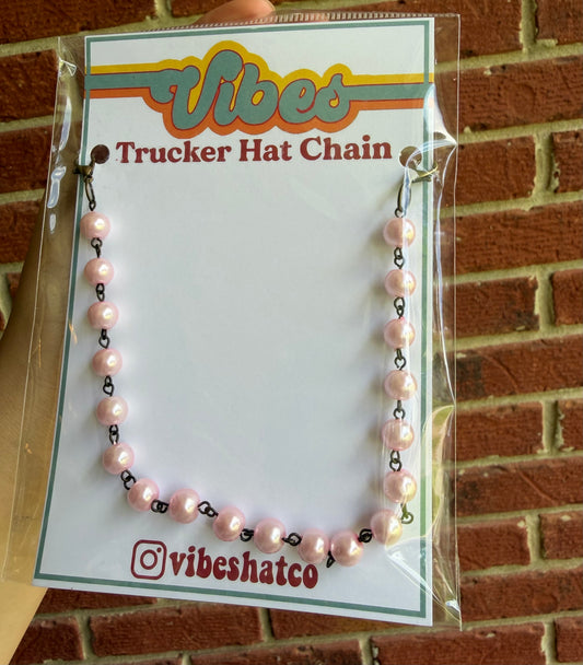 Blush Pearl Trucker Hat Chain