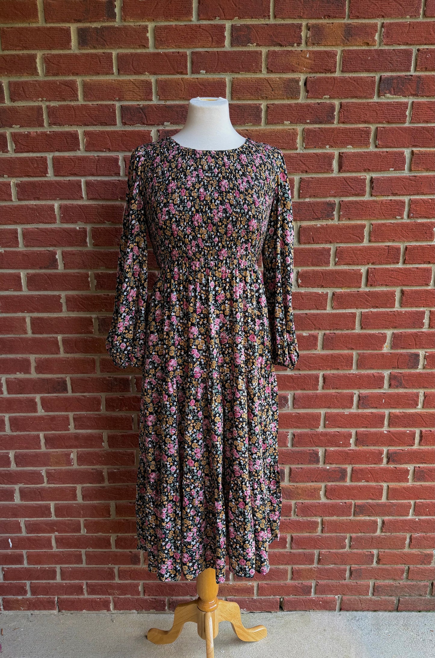 Floral Smocked Midi Dress