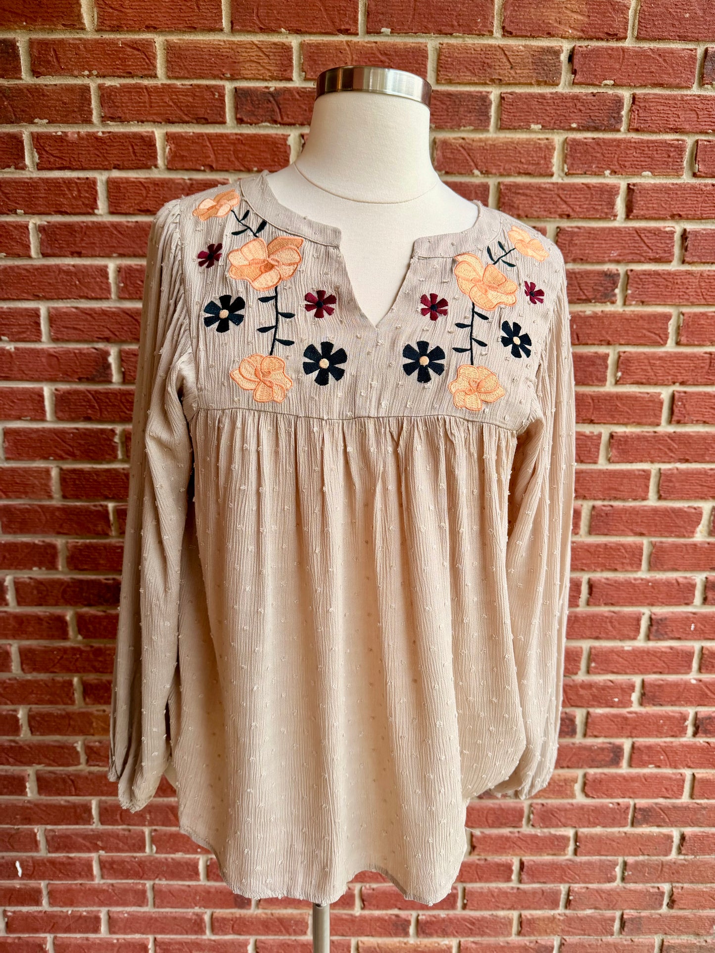 Plus Dot Embroidered Top