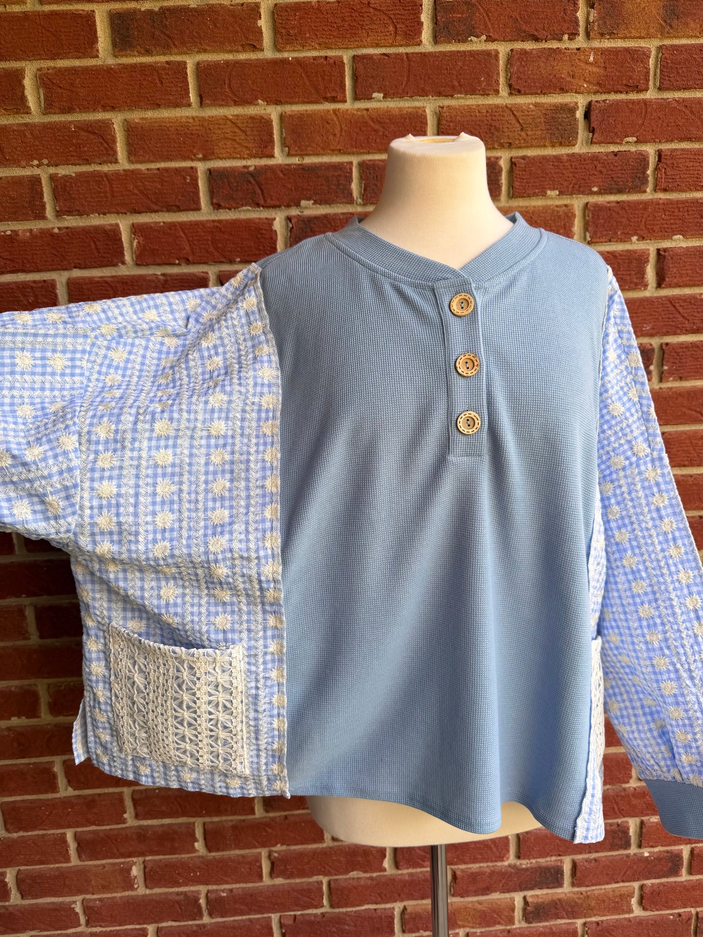 Oversized Mixed Pocket Top