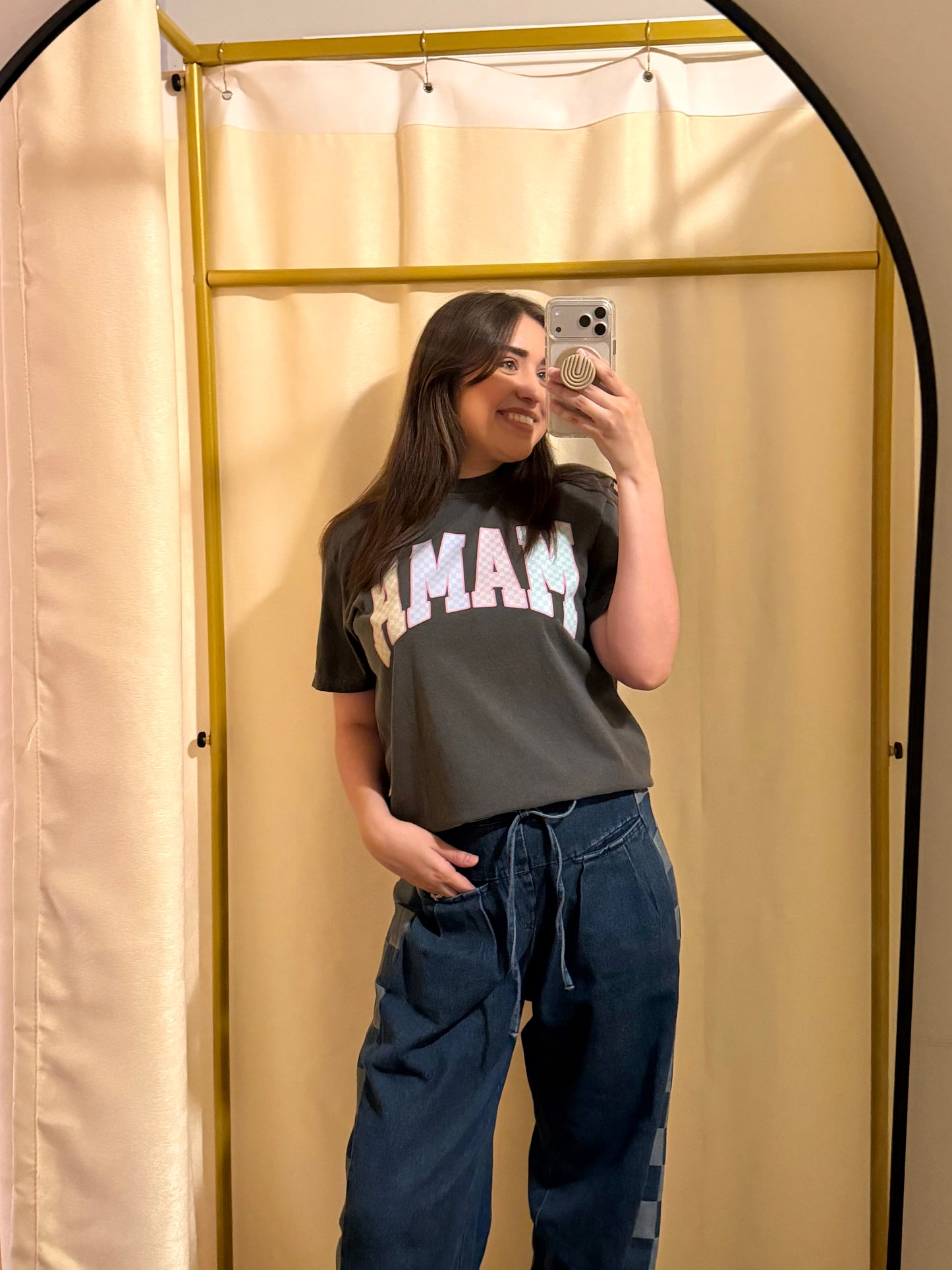 Mama Pastel Check Tee
