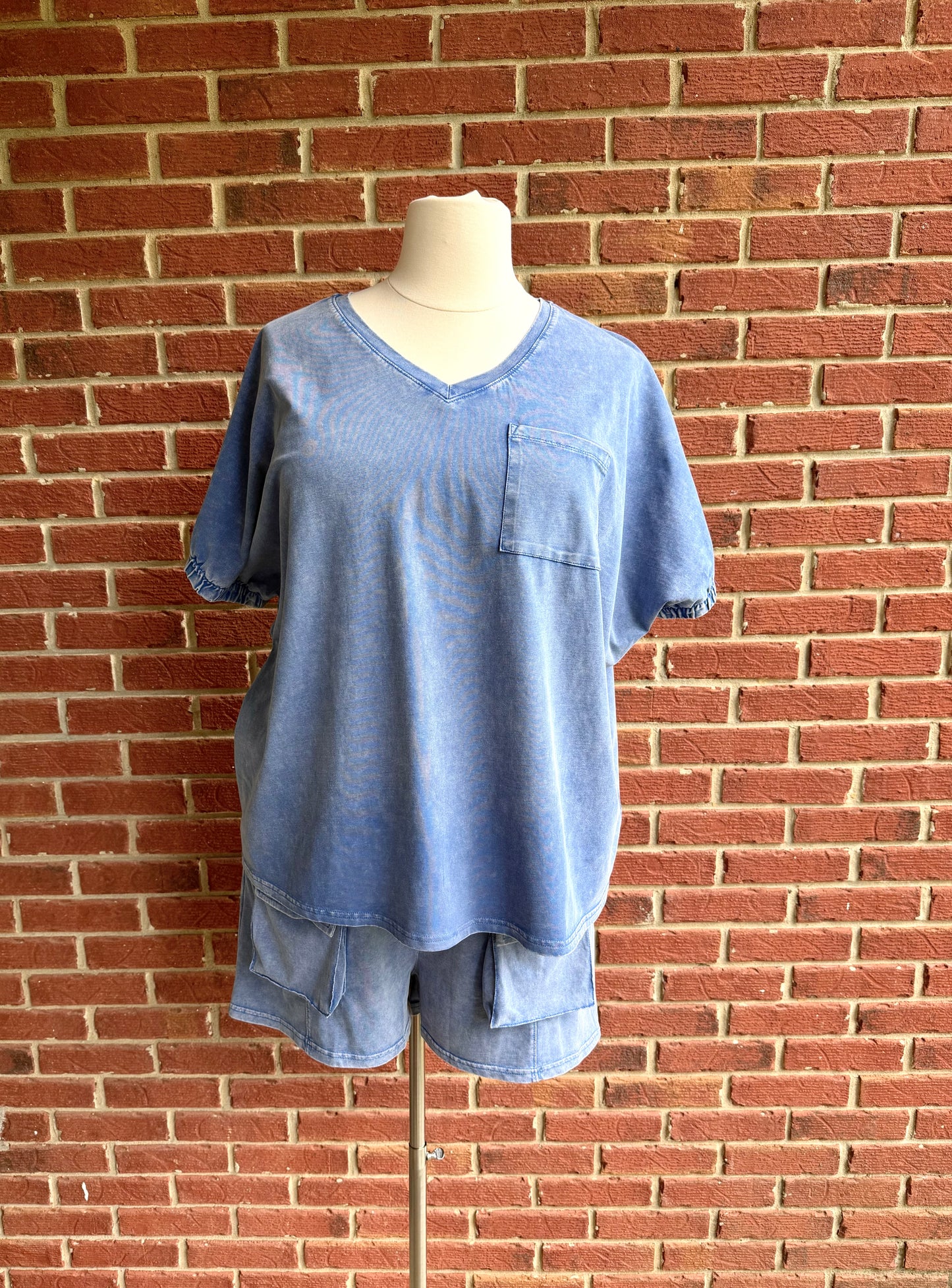 Plus Elastic Sleeve Top