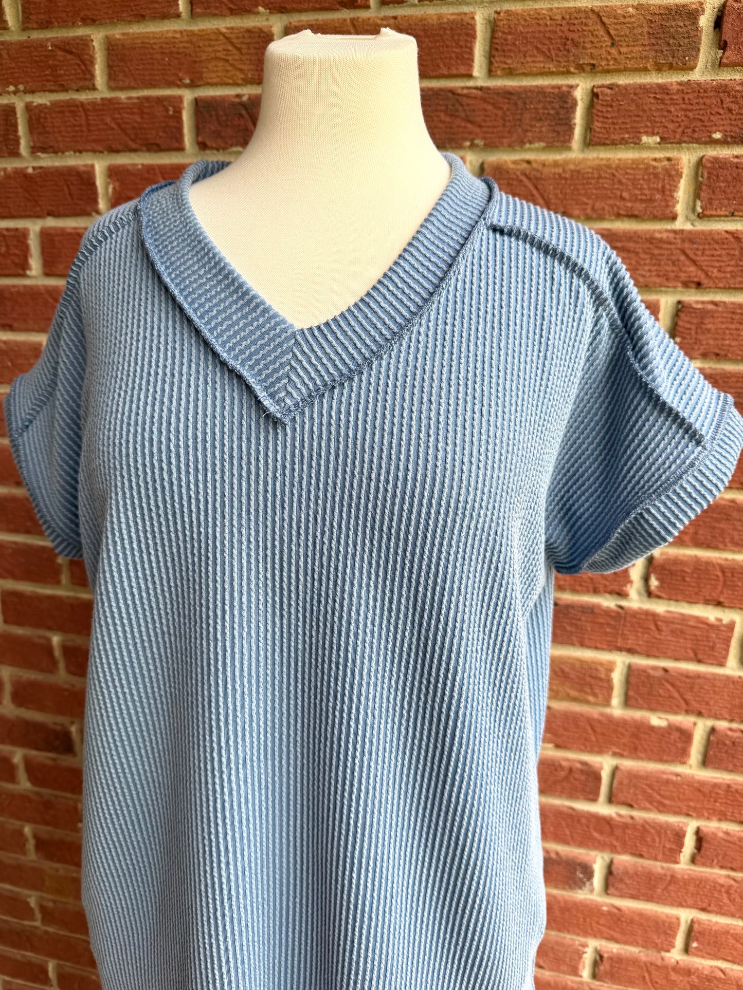 Denim Blue Ribbed Dress