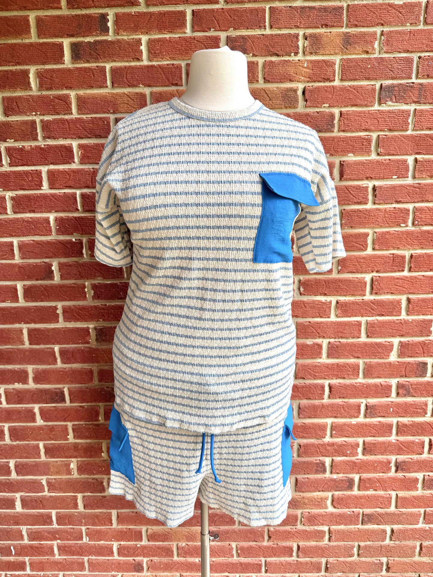 Plus Jacquard Textured Stripe Set