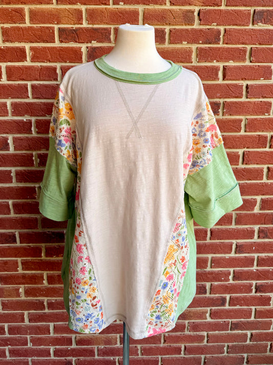 Oversized Floral Patchwork Tee