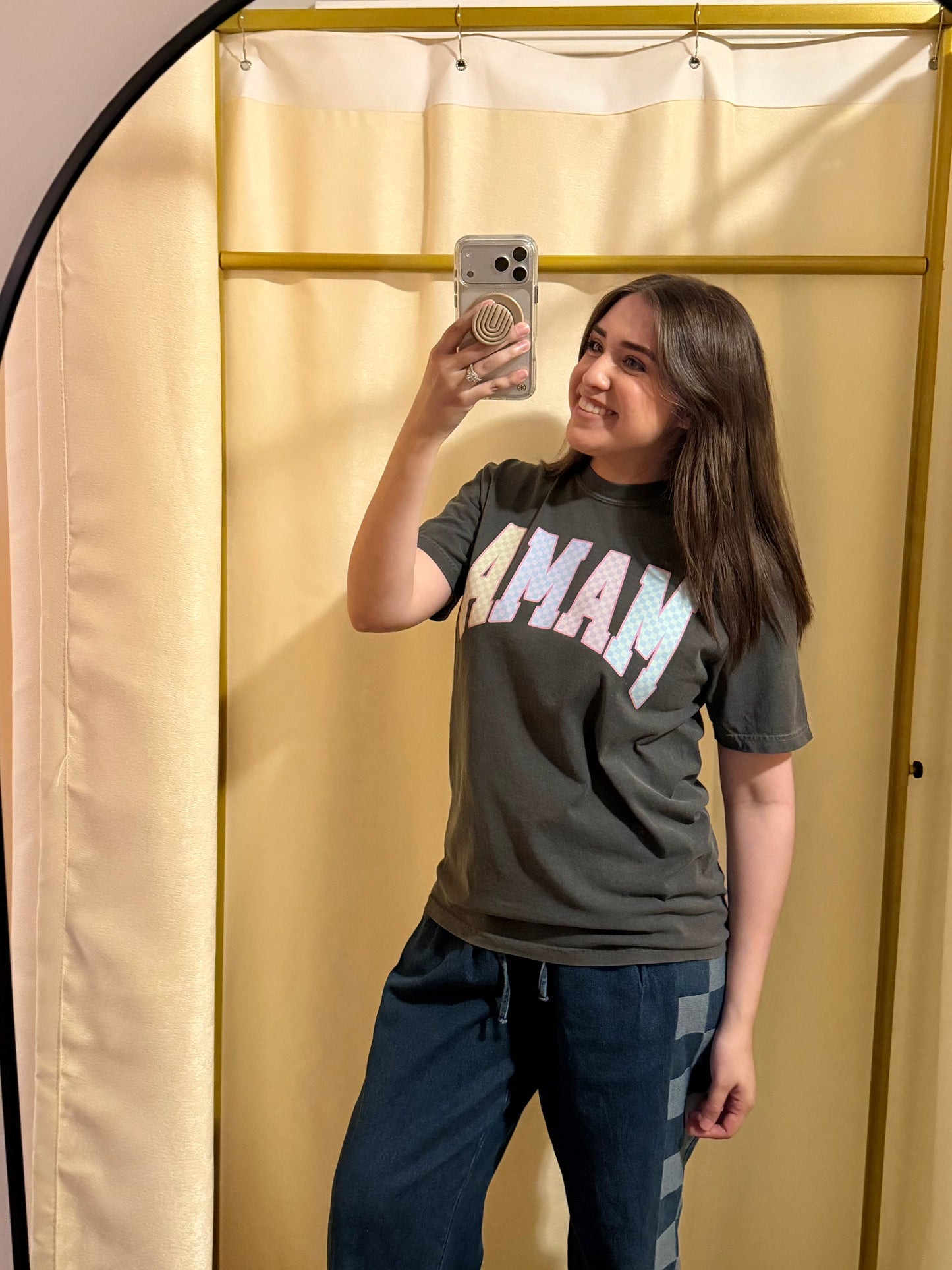 Mama Pastel Check Tee
