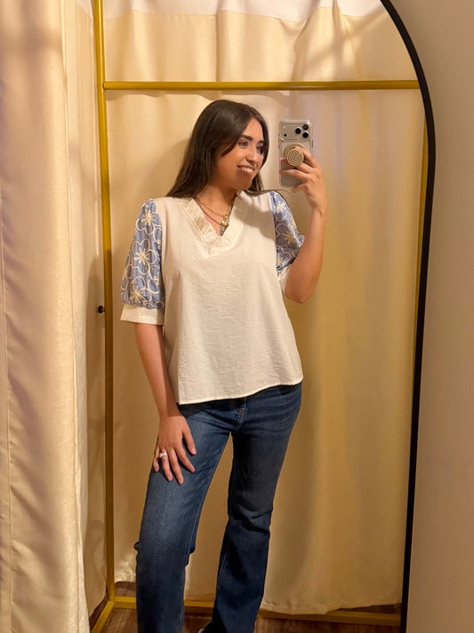 Blue Flower Top