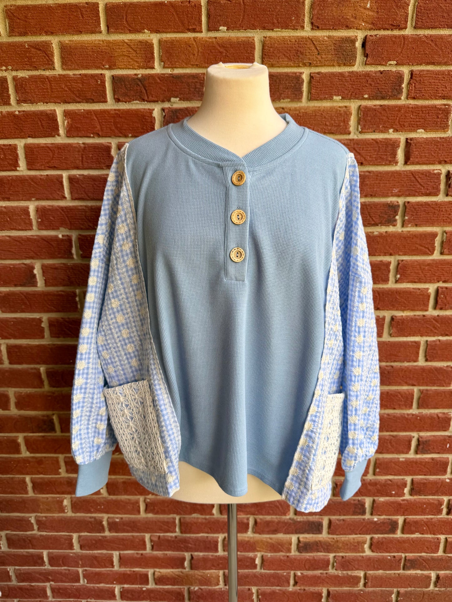 Oversized Mixed Pocket Top