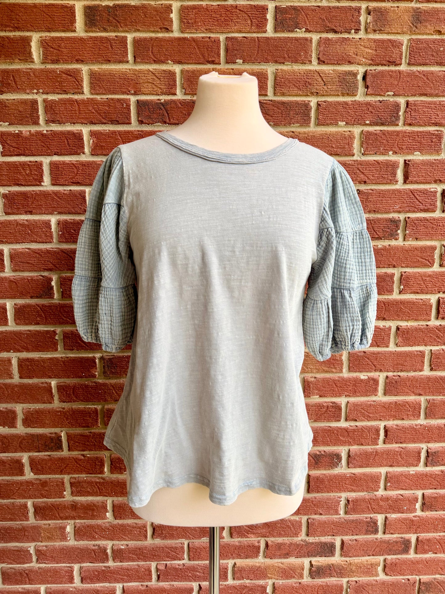 Mineral Wash Puff Sleeve Top