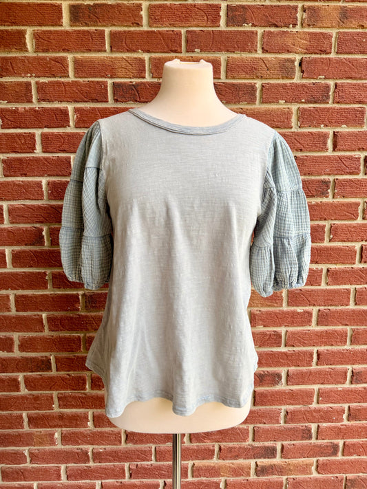 Mineral Wash Puff Sleeve Top
