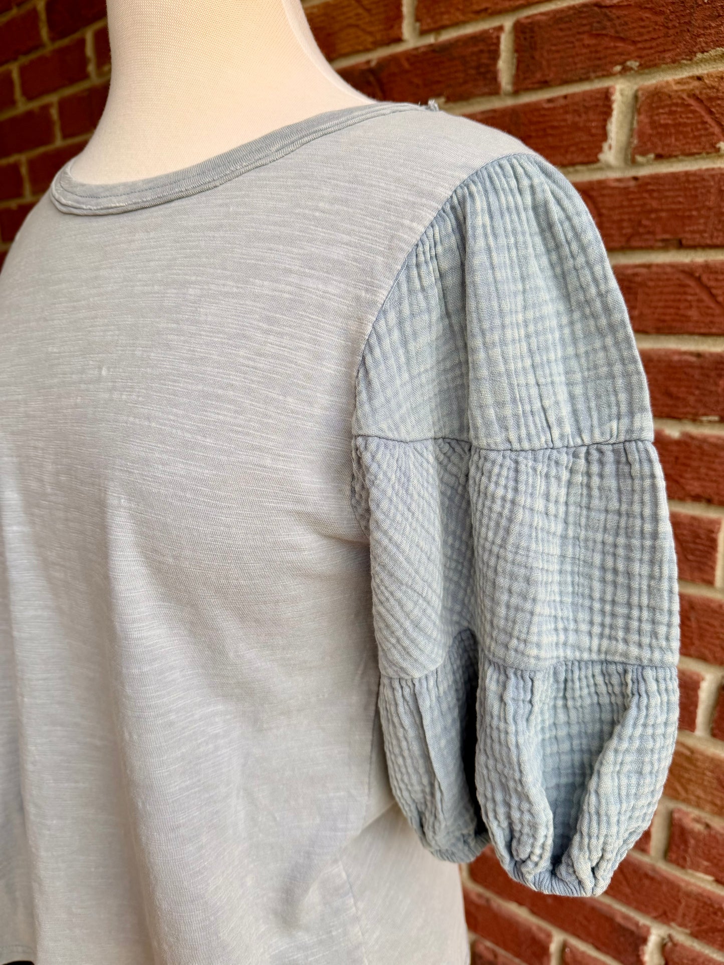 Mineral Wash Puff Sleeve Top