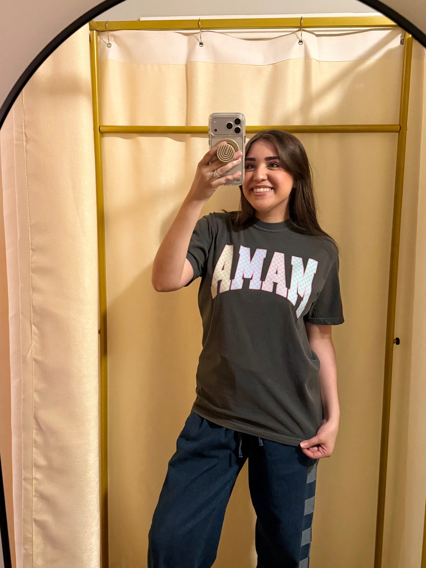 Mama Pastel Check Tee