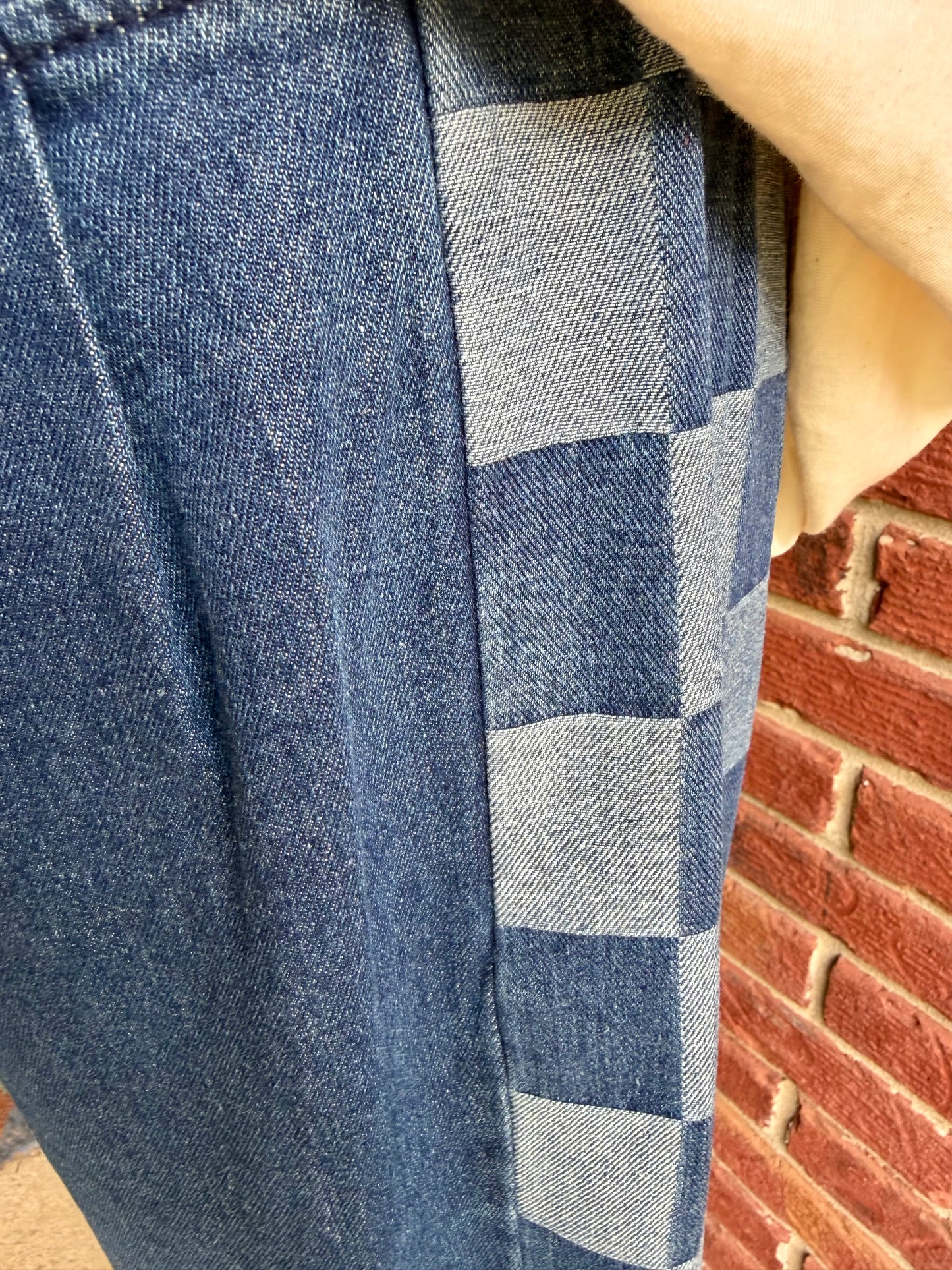 Denim Check Pants